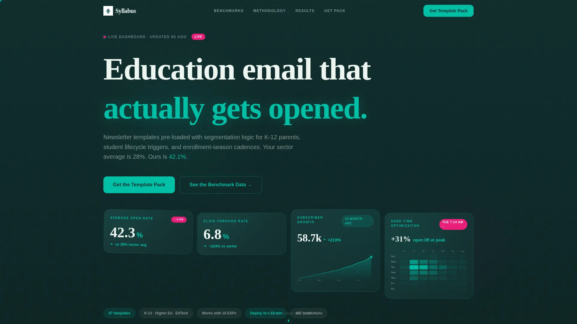Education Newsletter Landing Page Template