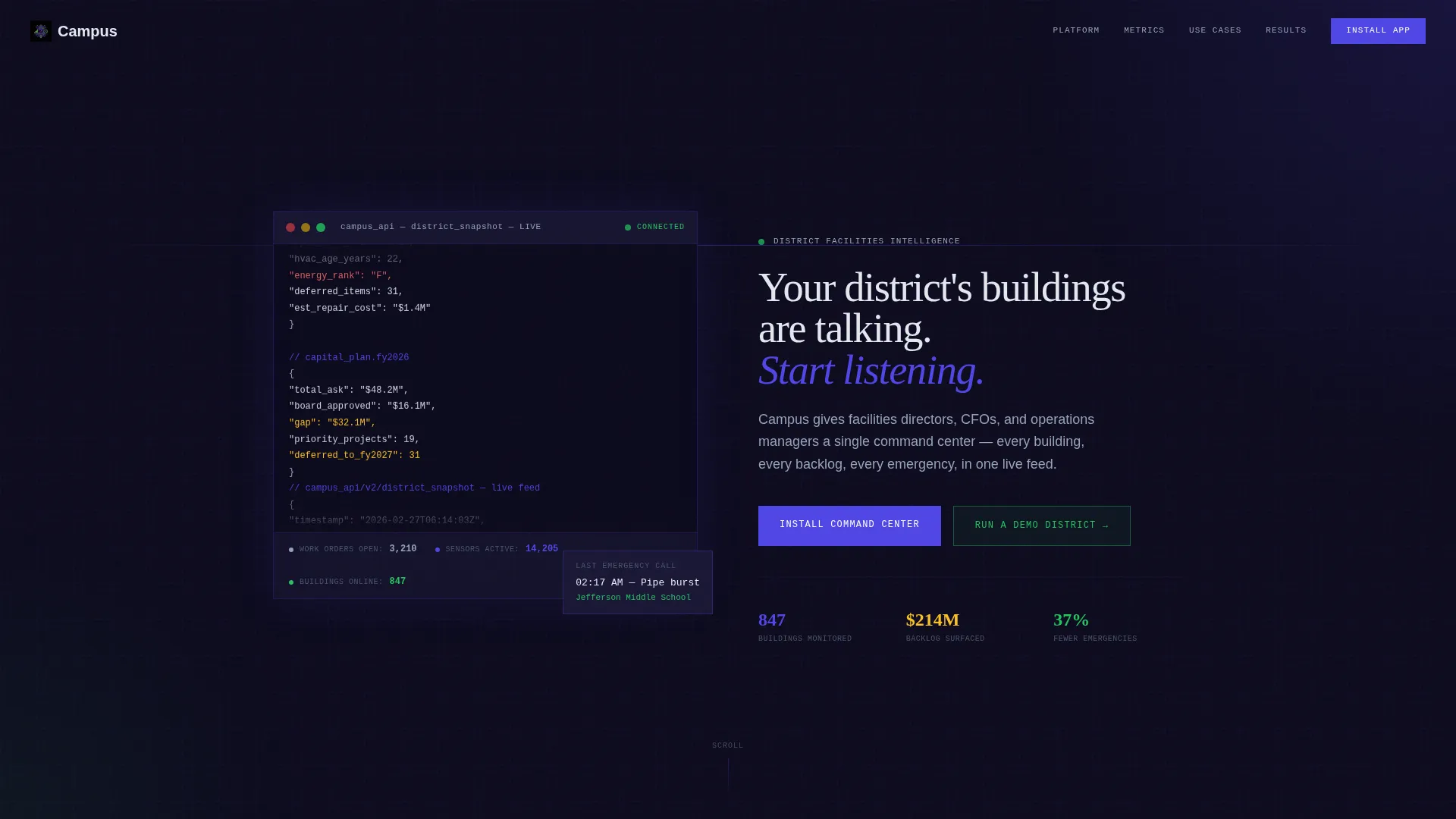 Education Property Management Landing Page Template
