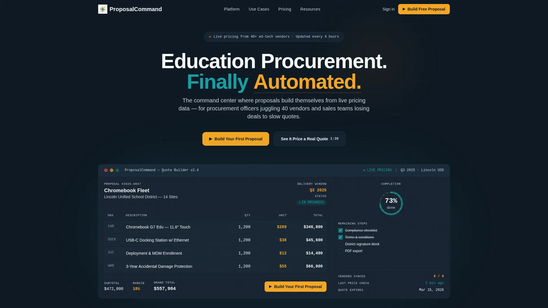 Education Proposal Landing Page Template