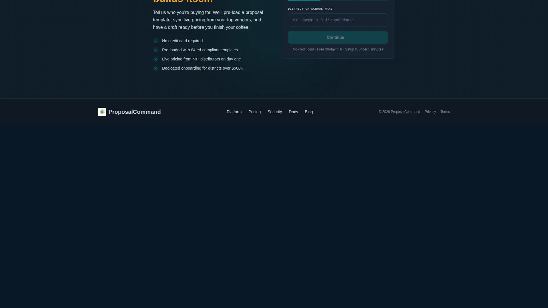 Education Proposal Landing Page Template