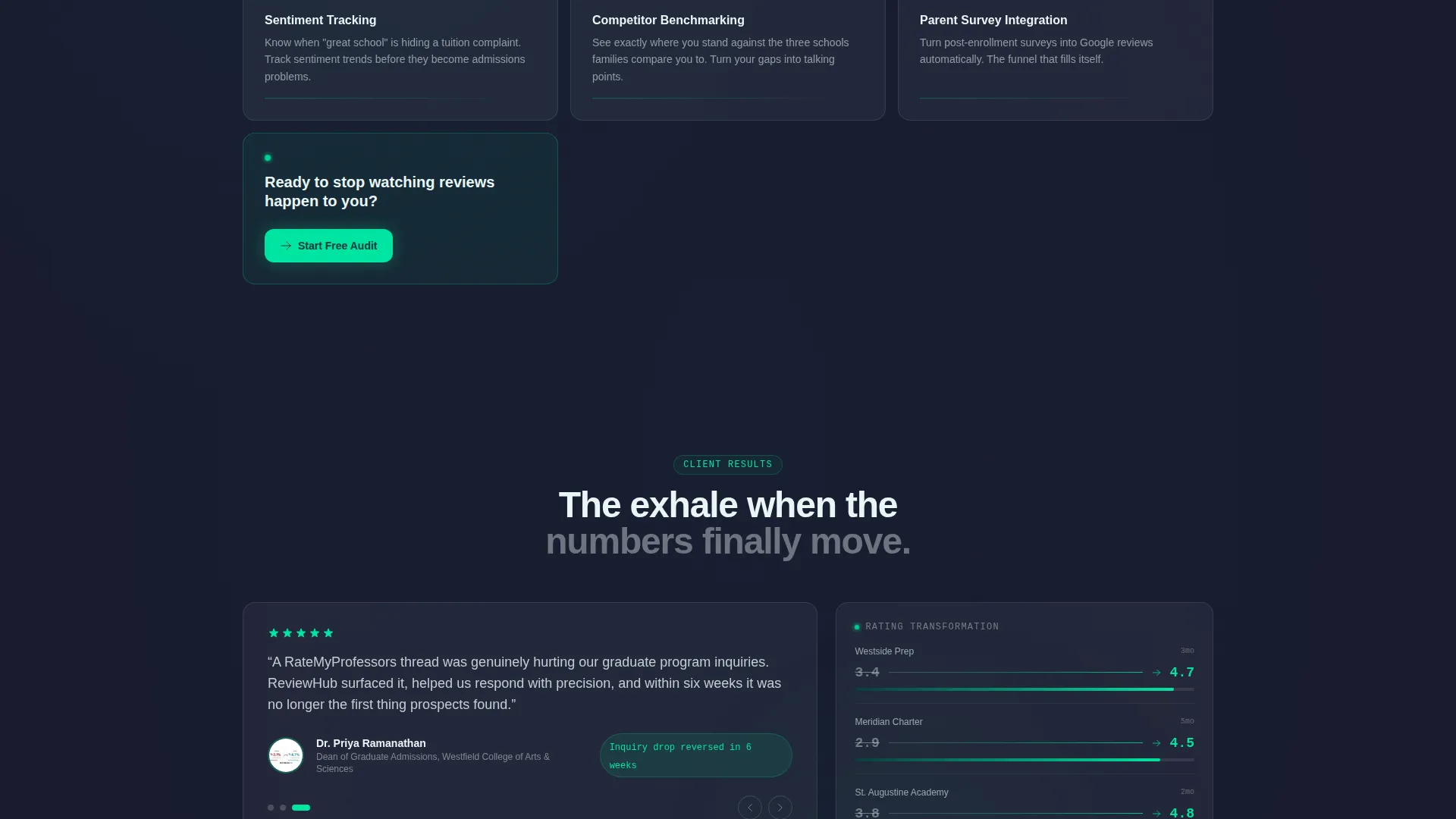 Education Reputation Management Landing Page