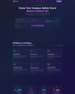Campus Safety Landing Page Template for EdTech