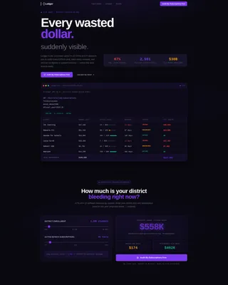 EdTech Subscription Management Landing Page Template