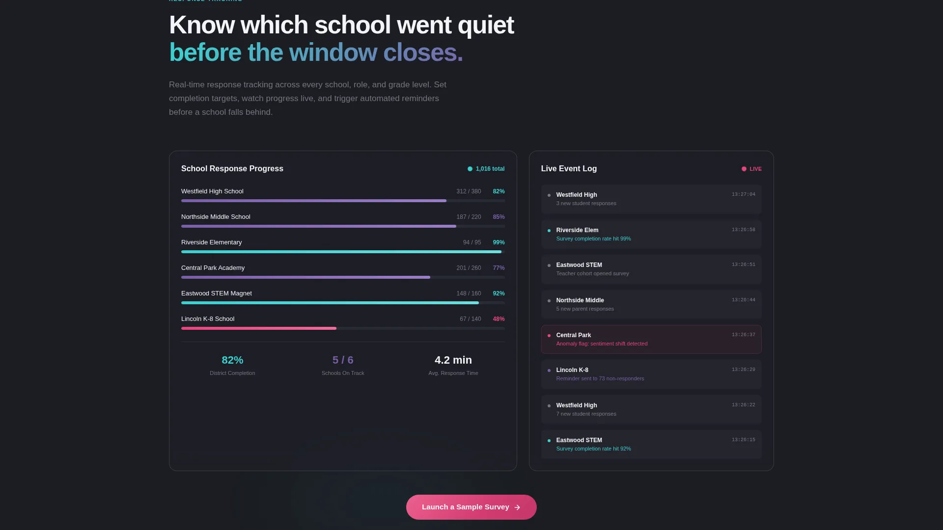 Education Survey & Feedback Landing Page Template