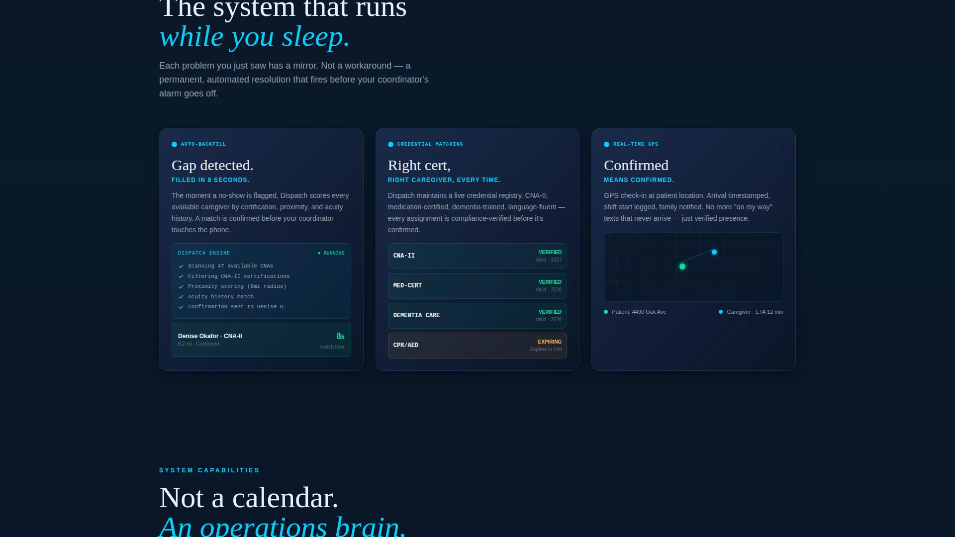 Elder Care Caregiver Scheduling Landing Page Template