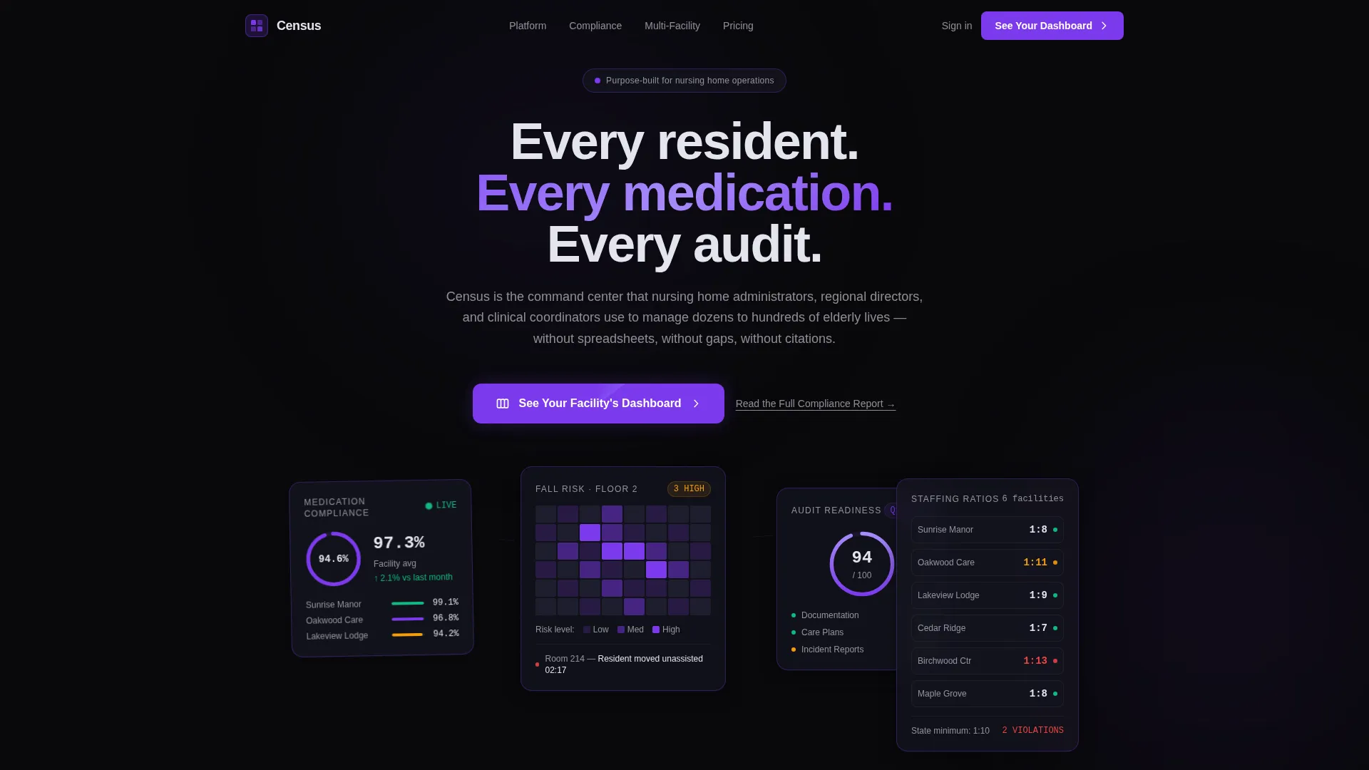 Elder Care Management Software Landing Page Template
