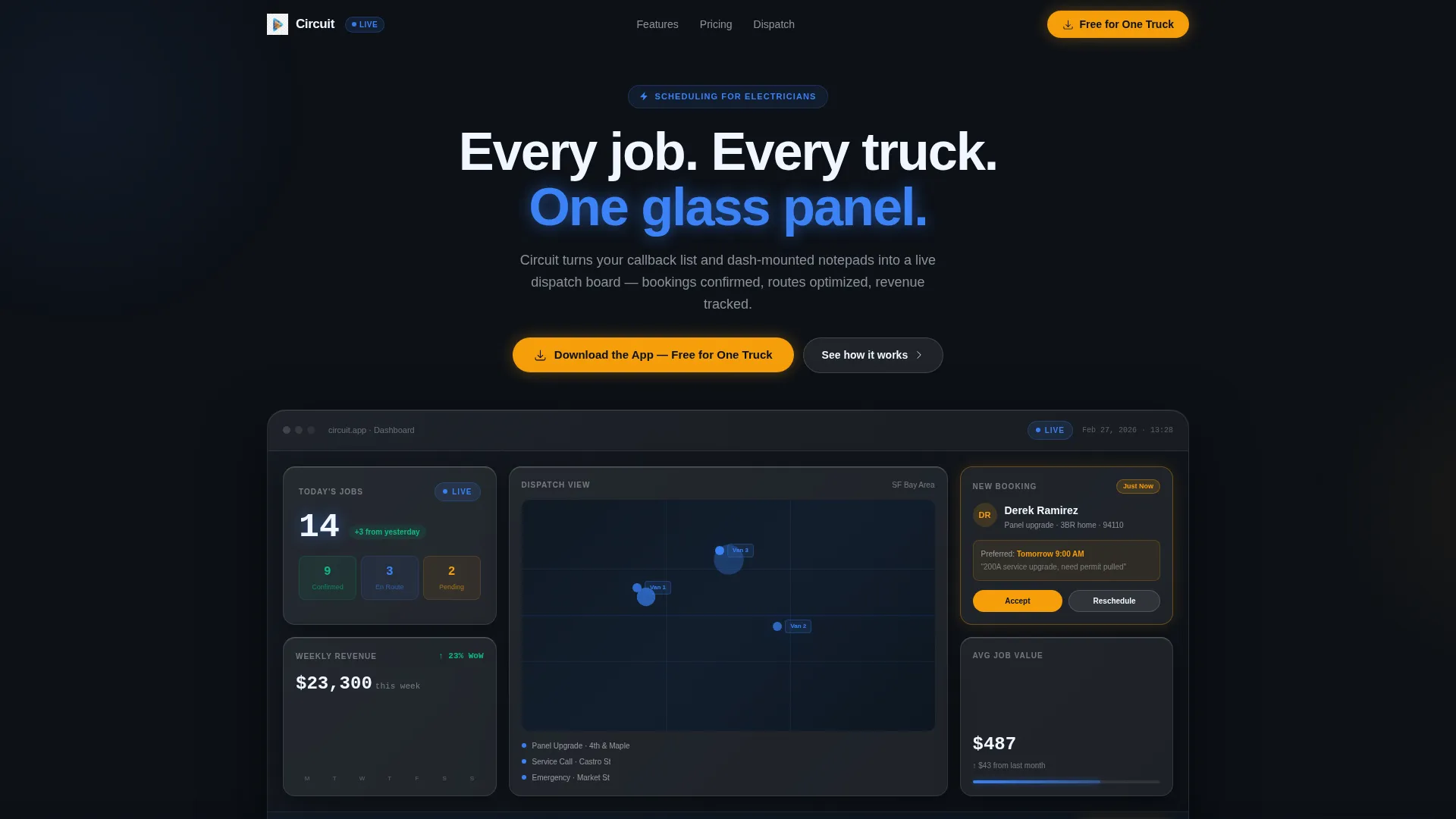 Electrical Booking & Scheduling Landing Page Template