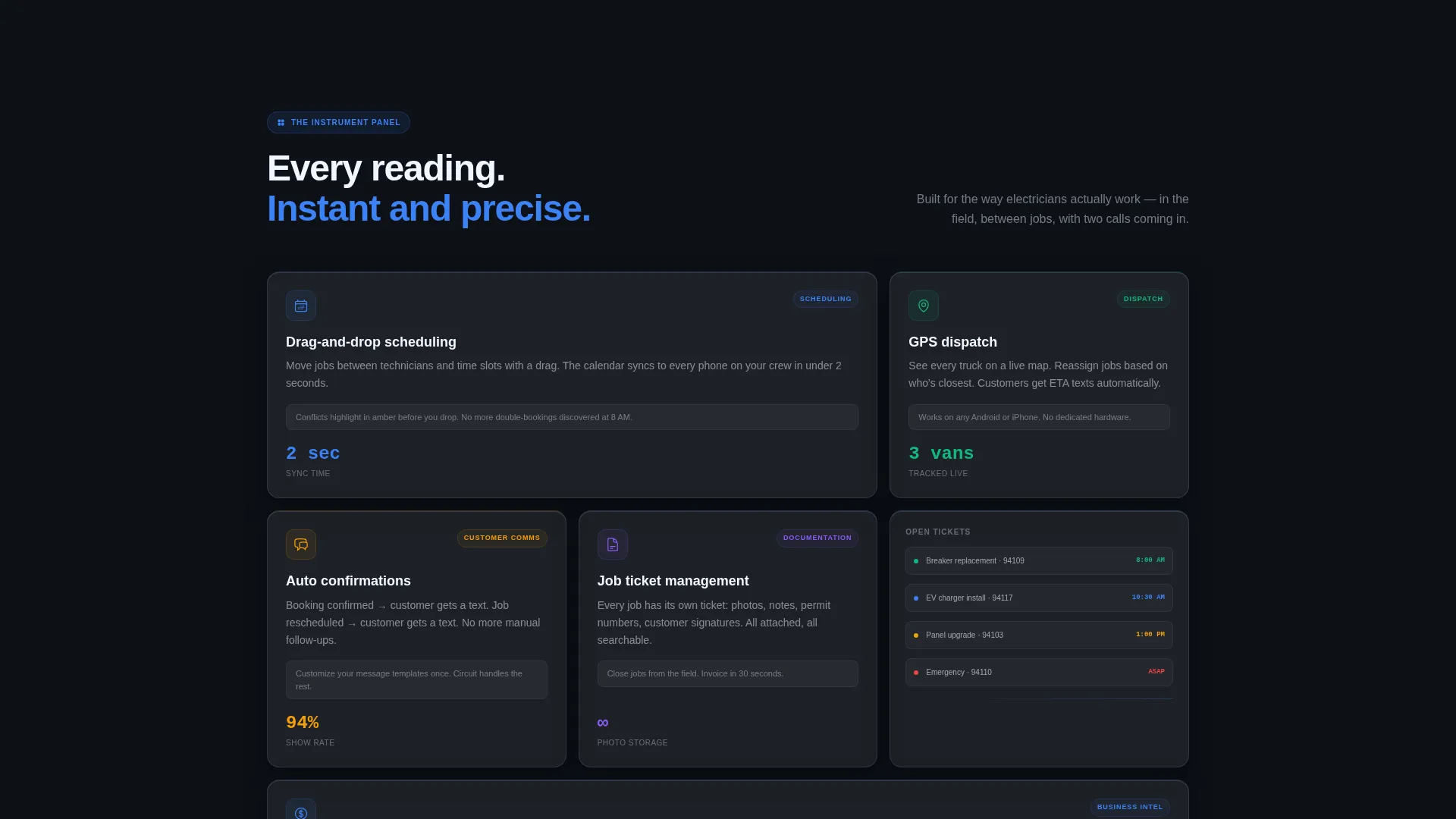 Electrical Booking & Scheduling Landing Page Template