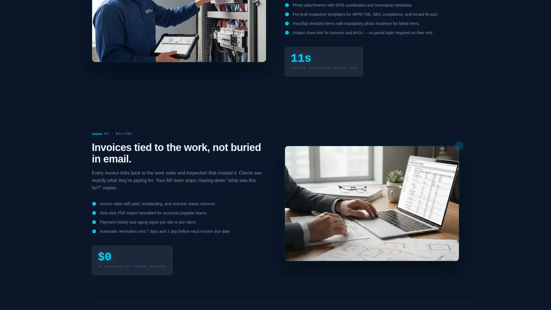 Electrical Client Portal Landing Page Template