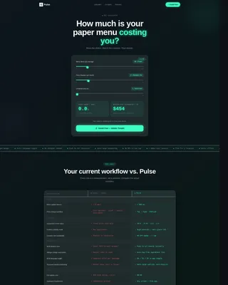 Electric Digital Menu Landing Page Template