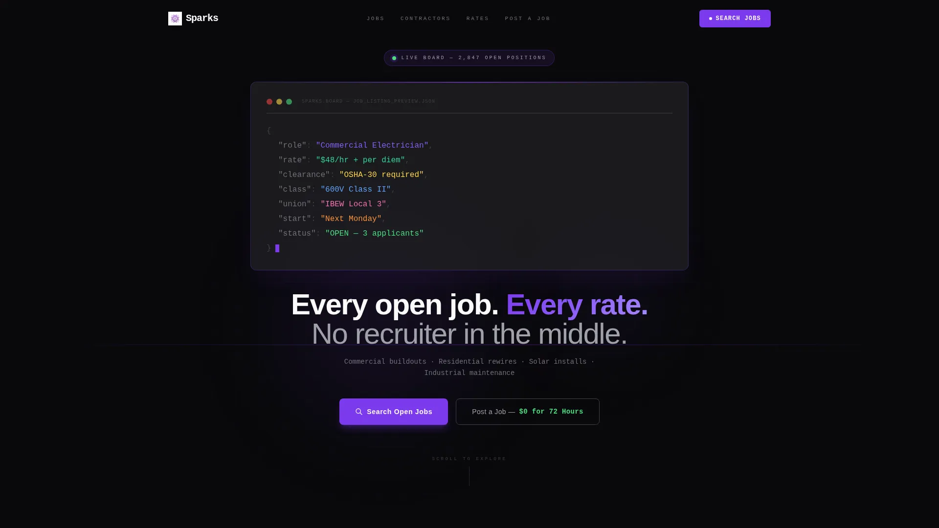 Electrical Job Board Landing Page Template