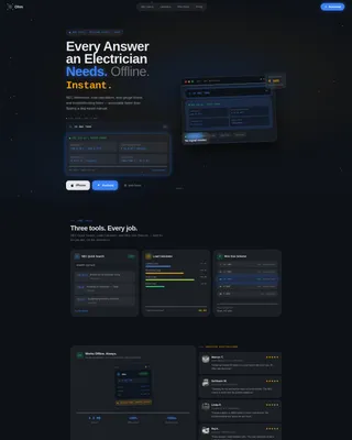 Electrician Knowledge Base App Landing Page Template