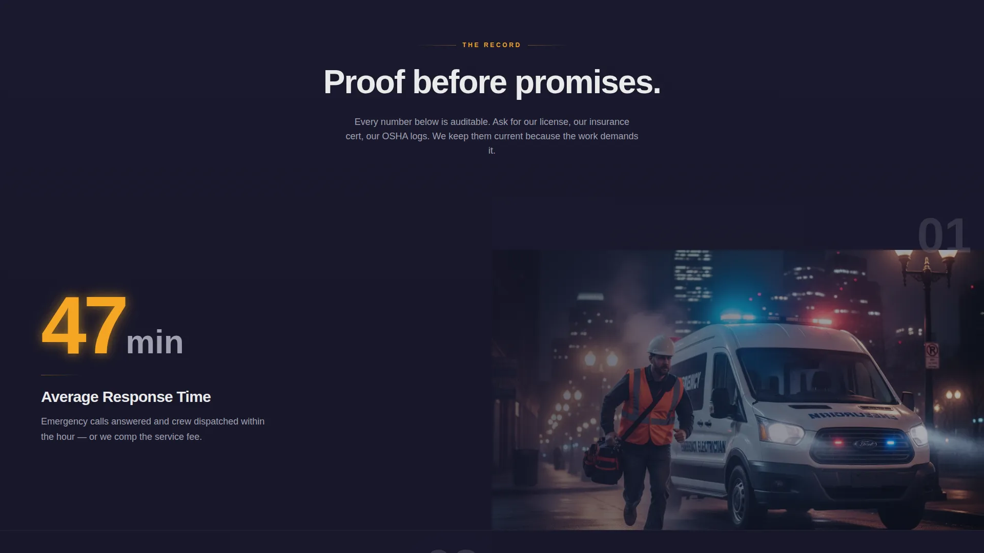 Electrical Landing Page Template | Carbon Fiber Design
