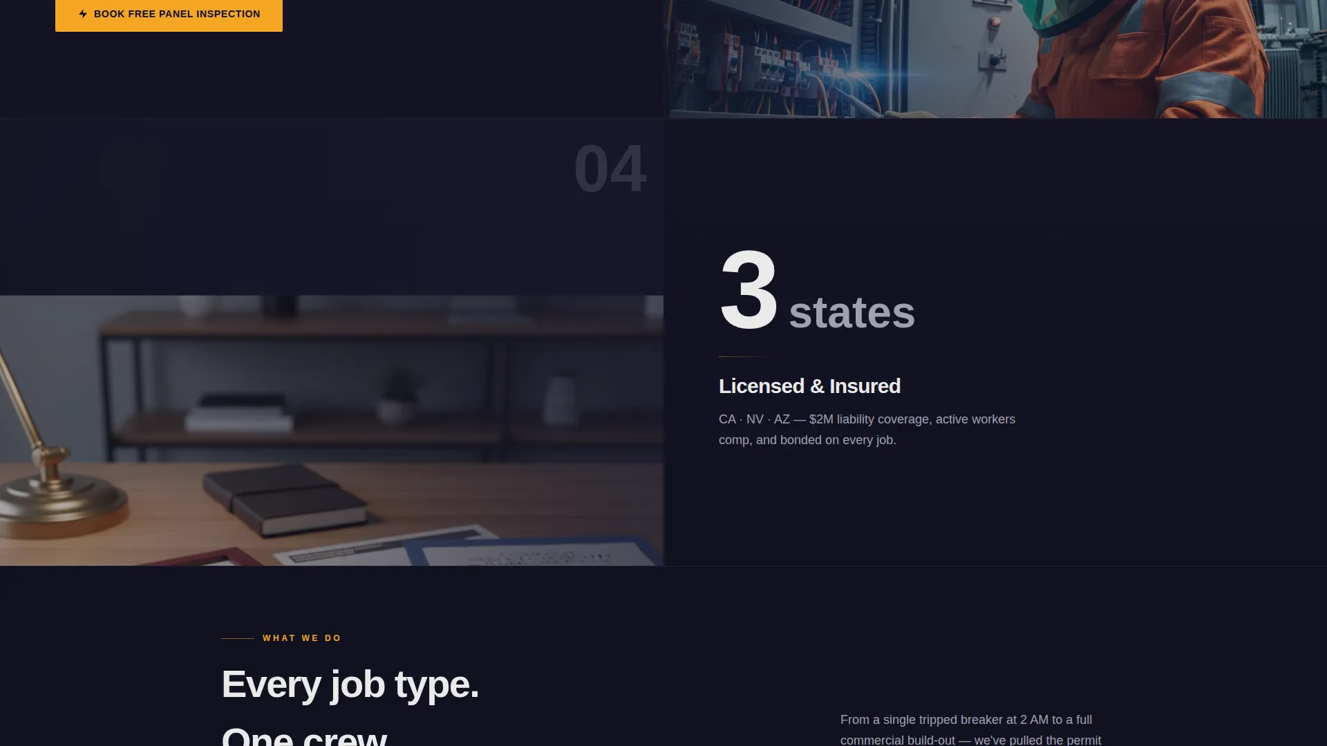 Electrical Landing Page Template | Carbon Fiber Design