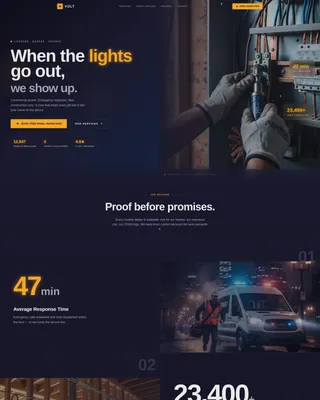 Electrical Landing Page Template | Carbon Fiber Design