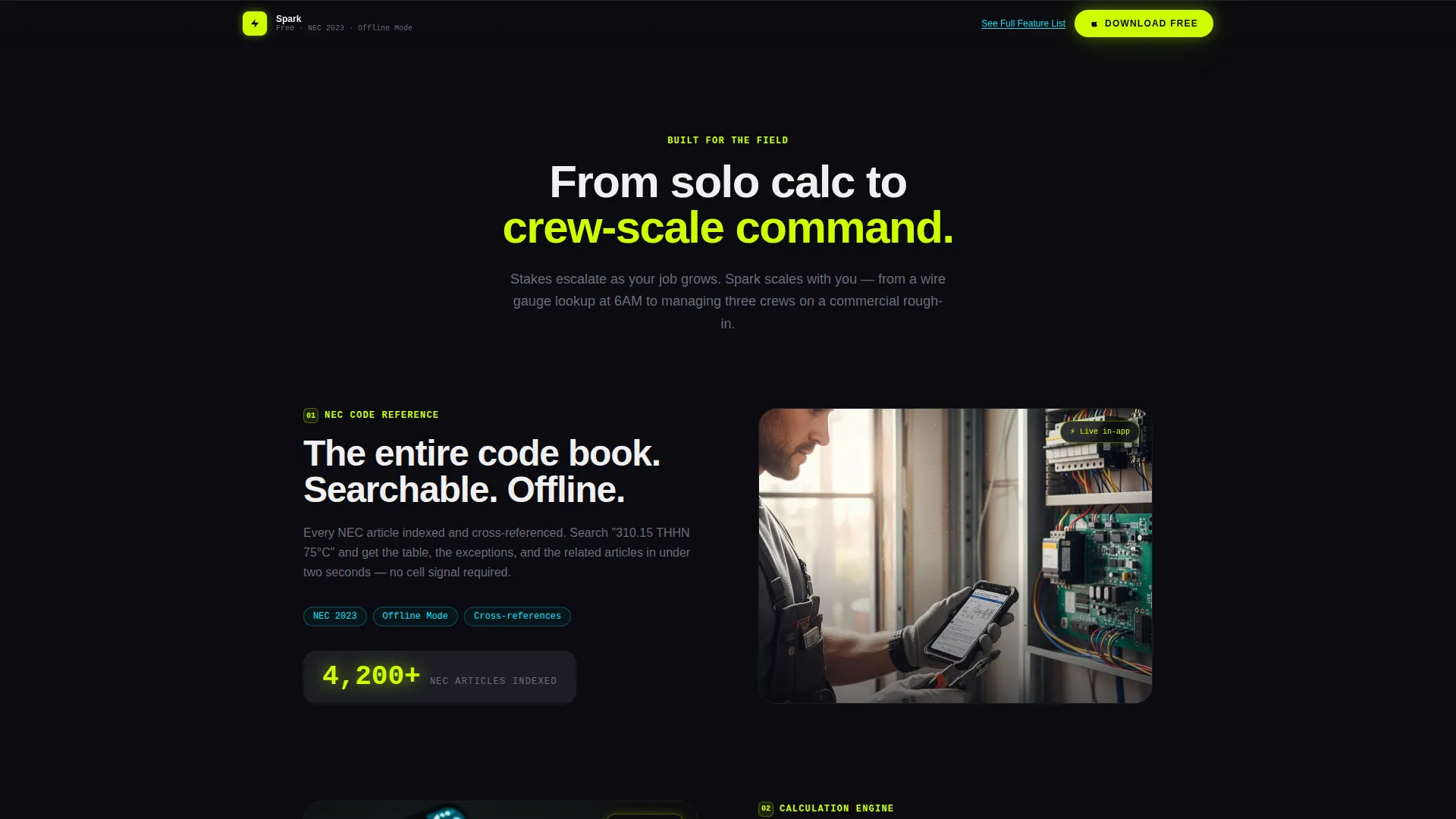 Electrician App Landing Page Template