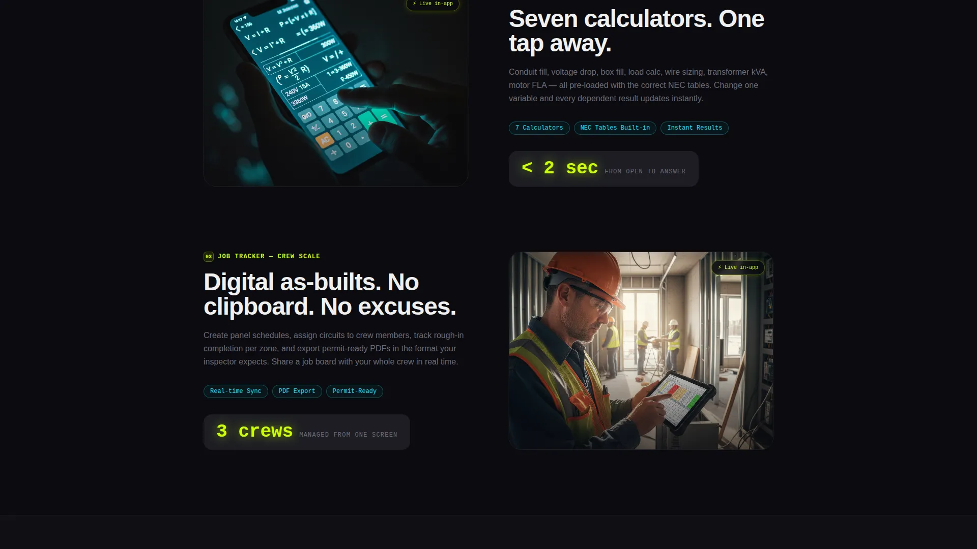 Electrician App Landing Page Template