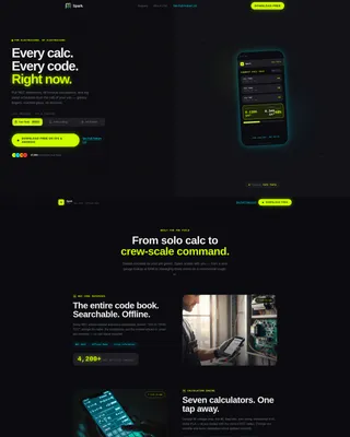 Electrician App Landing Page Template