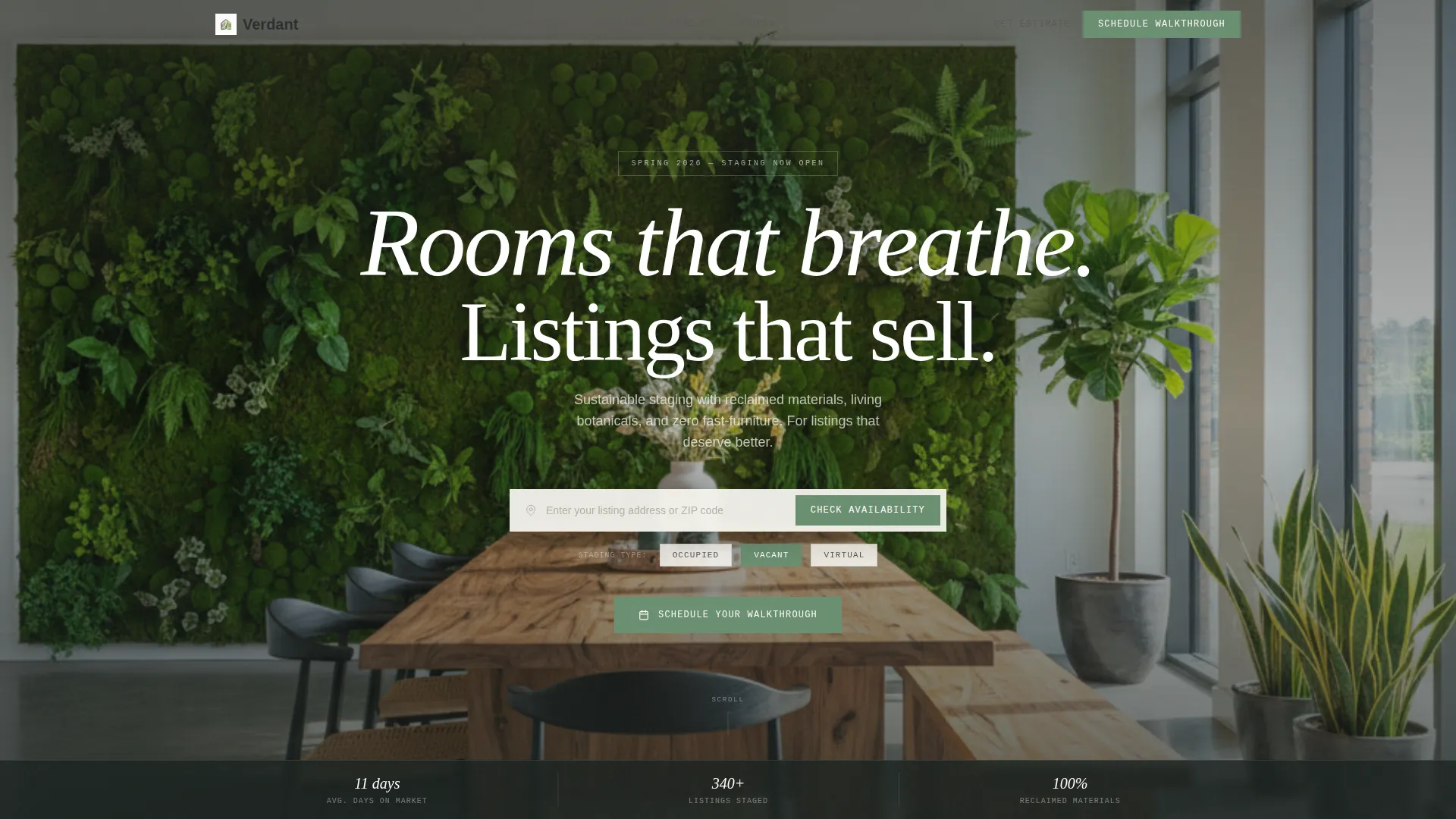 Sustainable Home Staging Landing Page Template