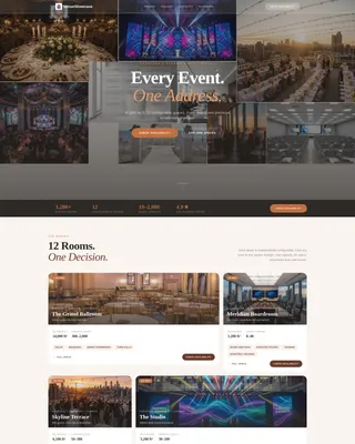 Event Space Landing Page Template for Rental Marketing