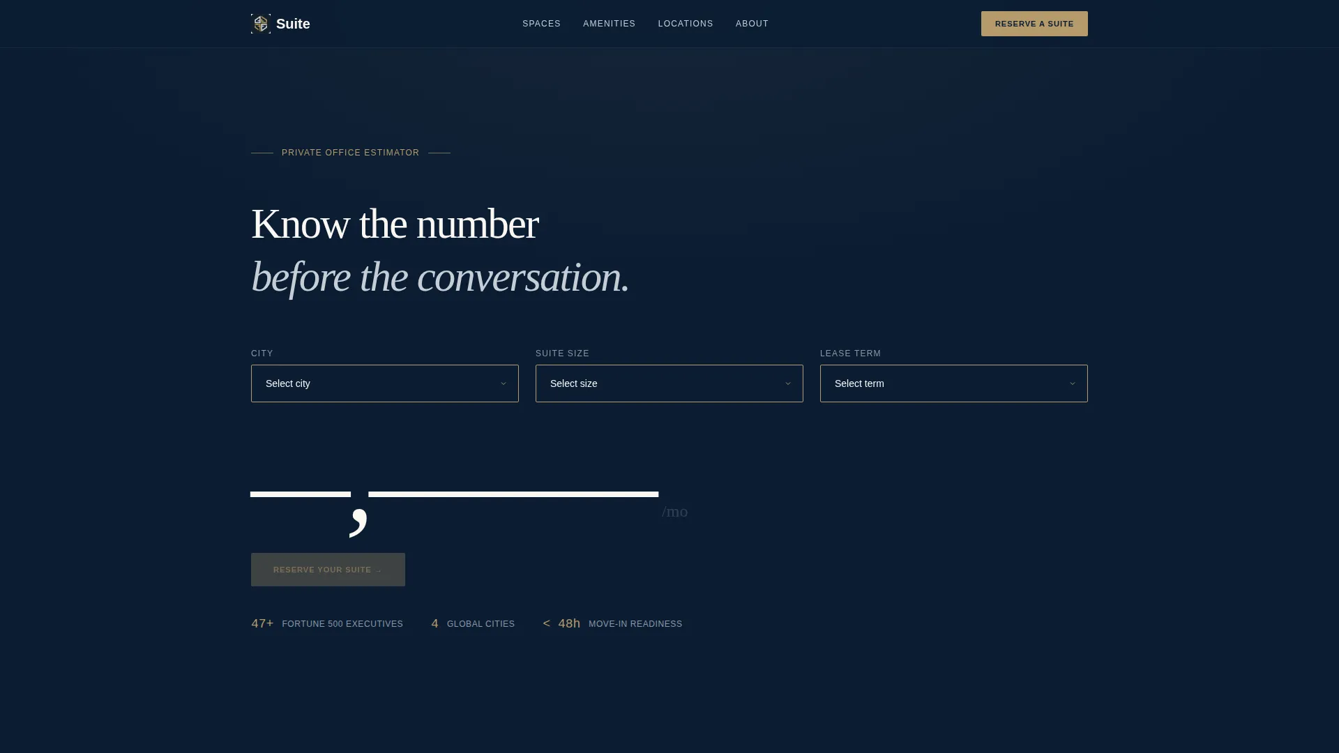 Executive Private Office Landing Page Template