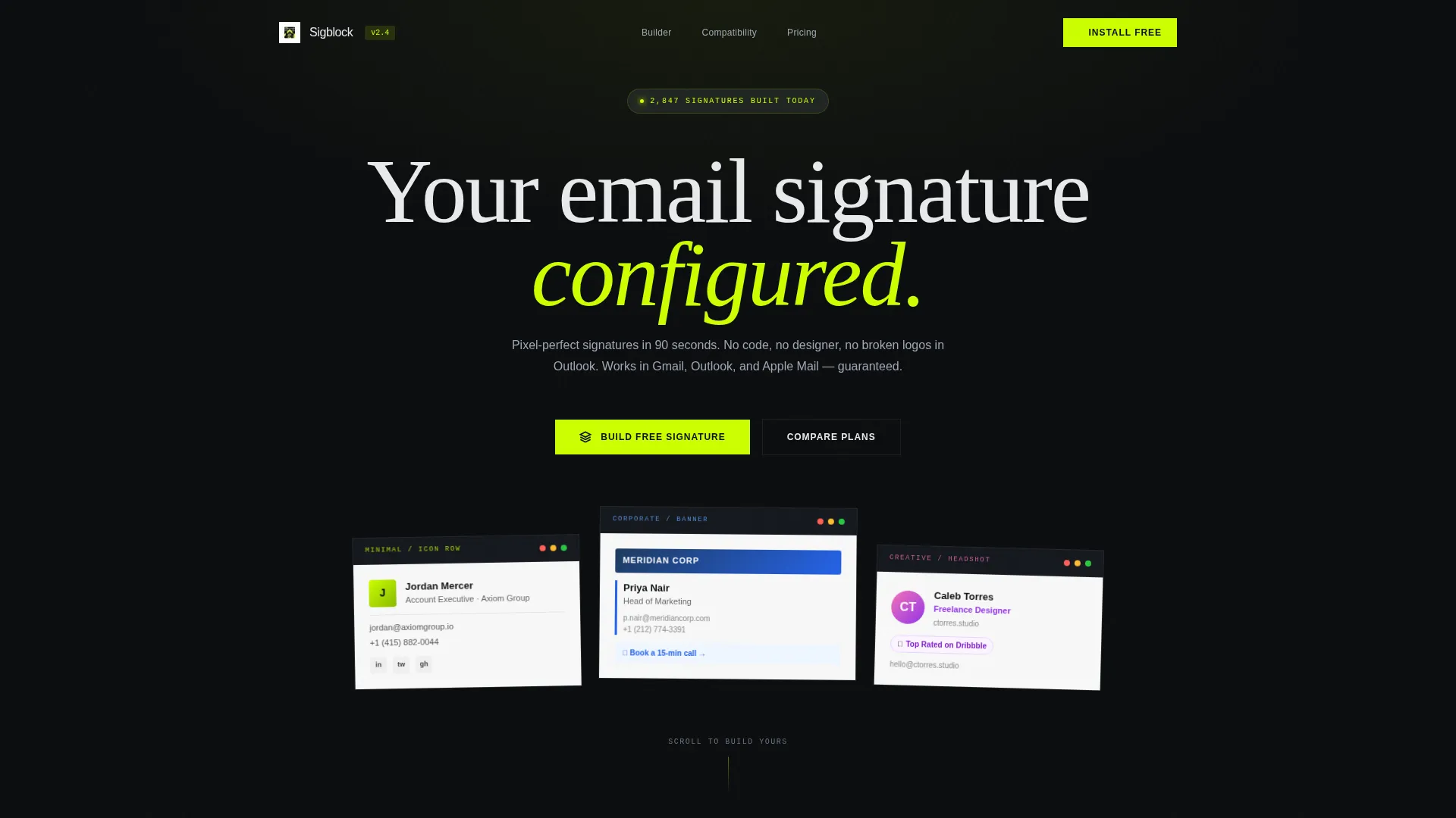 Email Signature Generator Landing Page Template