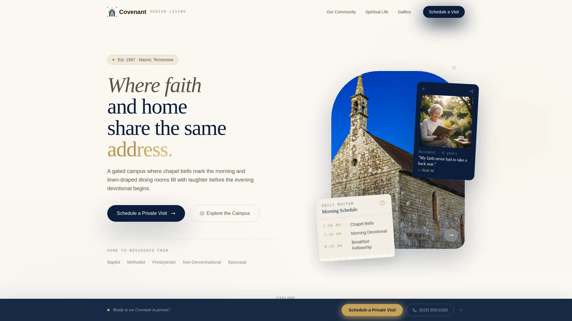 Faith-Based Senior Living Landing Page Template