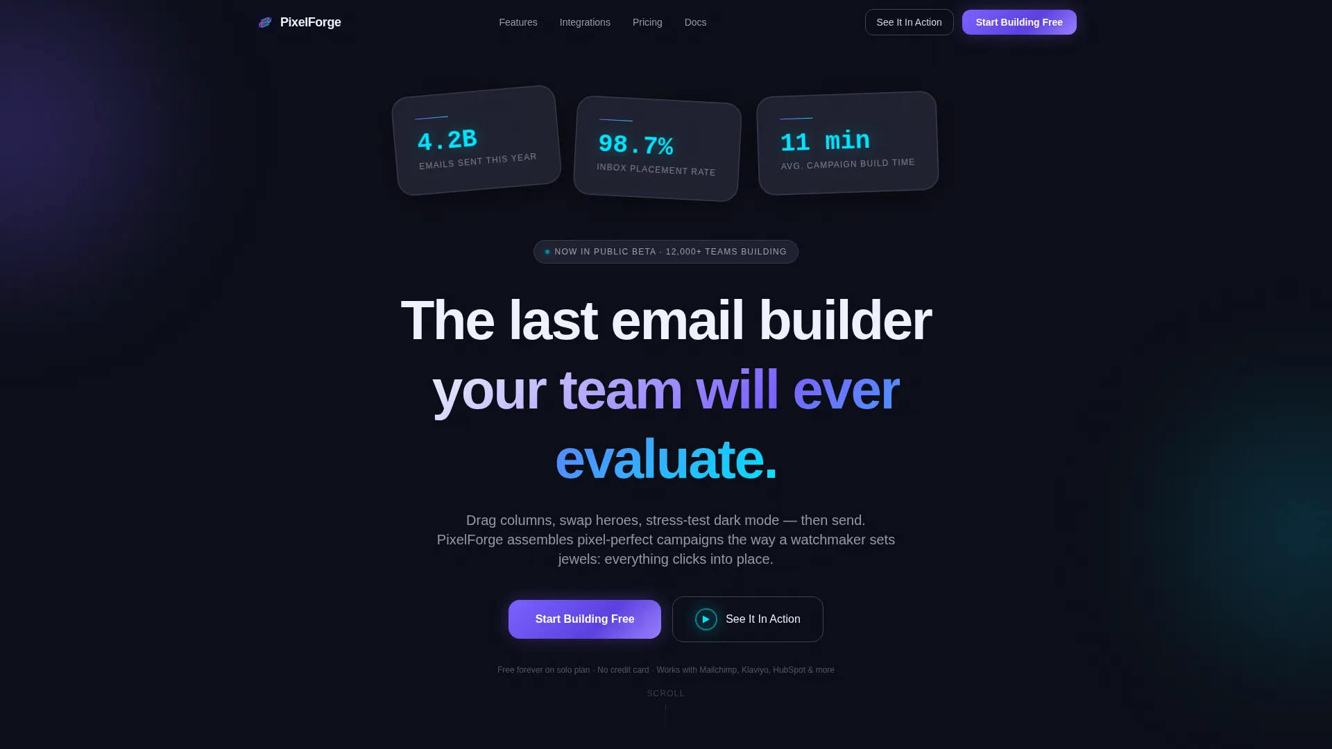 Email Builder Landing Page Template