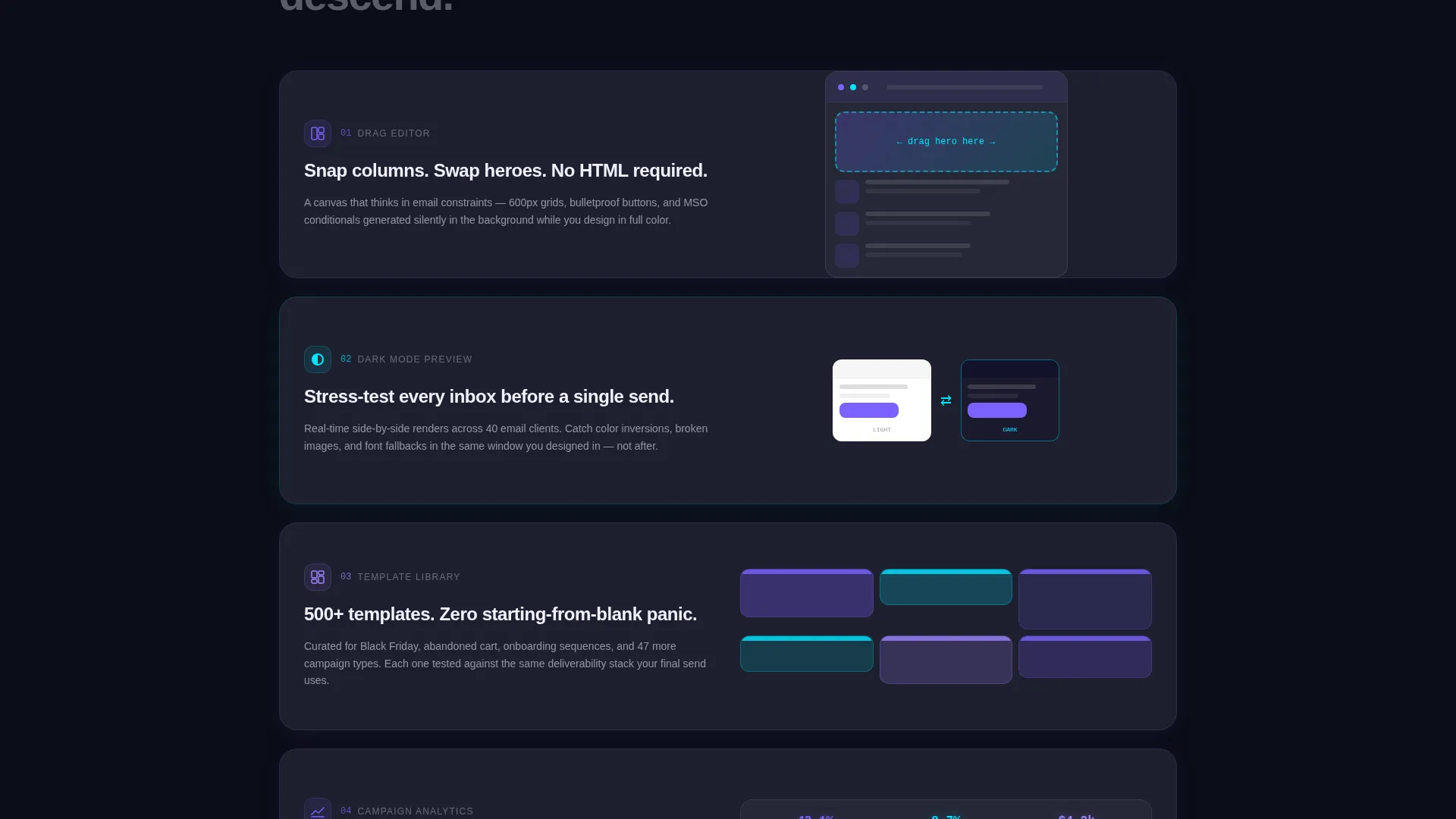 Email Builder Landing Page Template