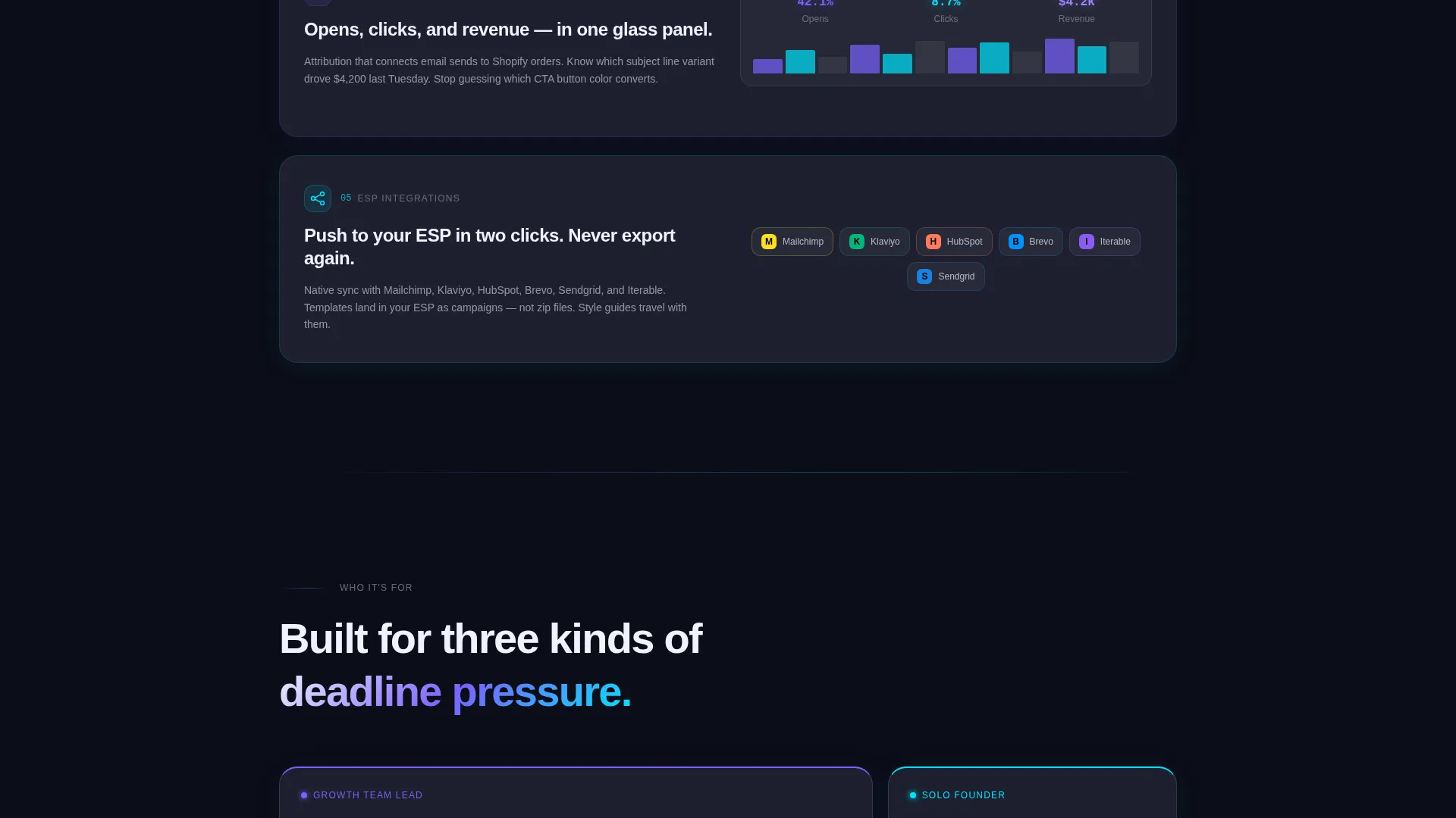 Email Builder Landing Page Template