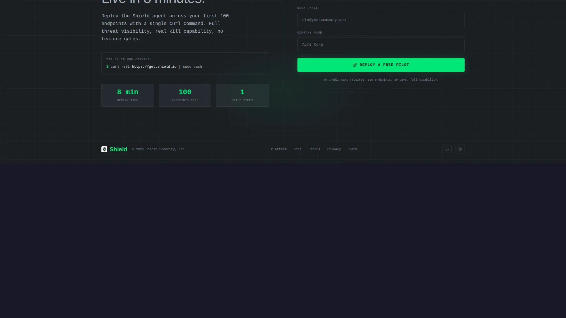 Endpoint Protection Landing Page Template