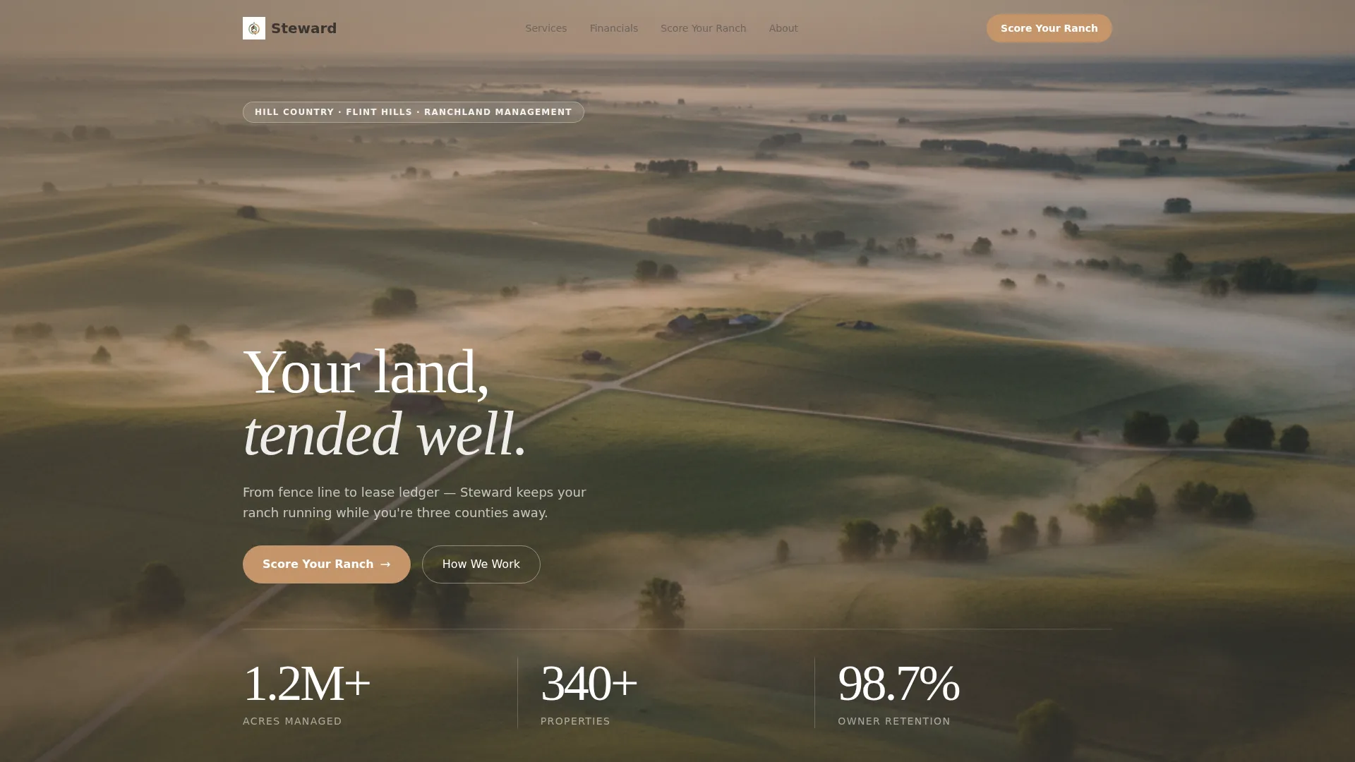 Farm & Ranch Property Management Landing Page