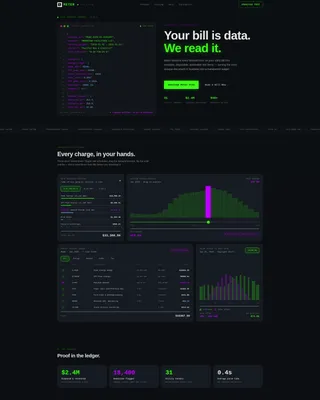 Transparent Energy Billing Landing Page Template