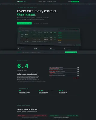 Energy Booking Software Landing Page Template