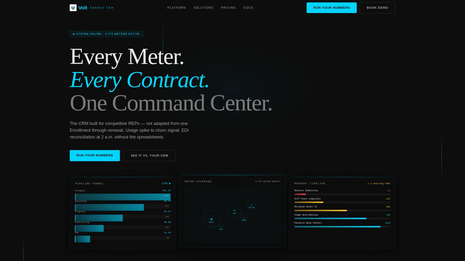 Energy CRM Landing Page Template | Carbon Fiber Design