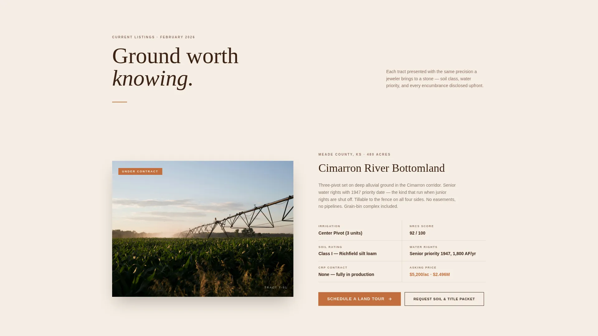 Farmland Brokerage Landing Page Template
