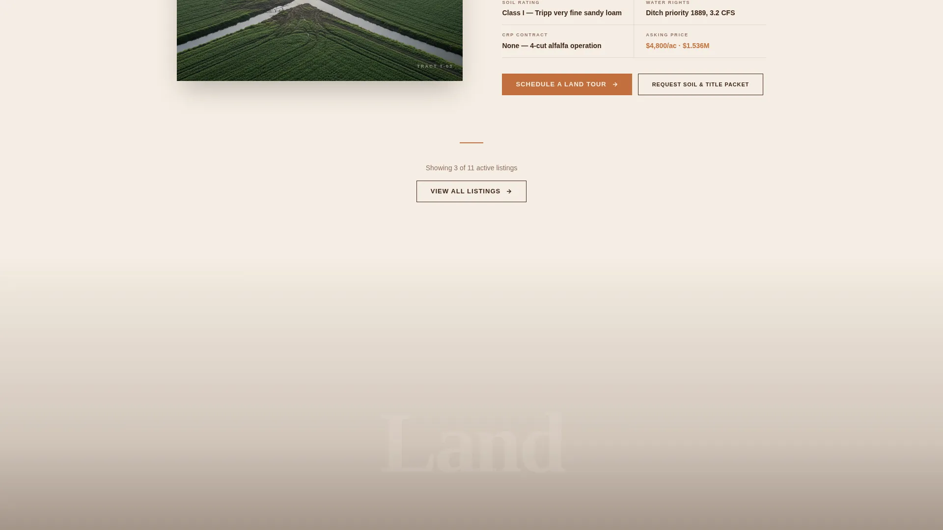 Farmland Brokerage Landing Page Template