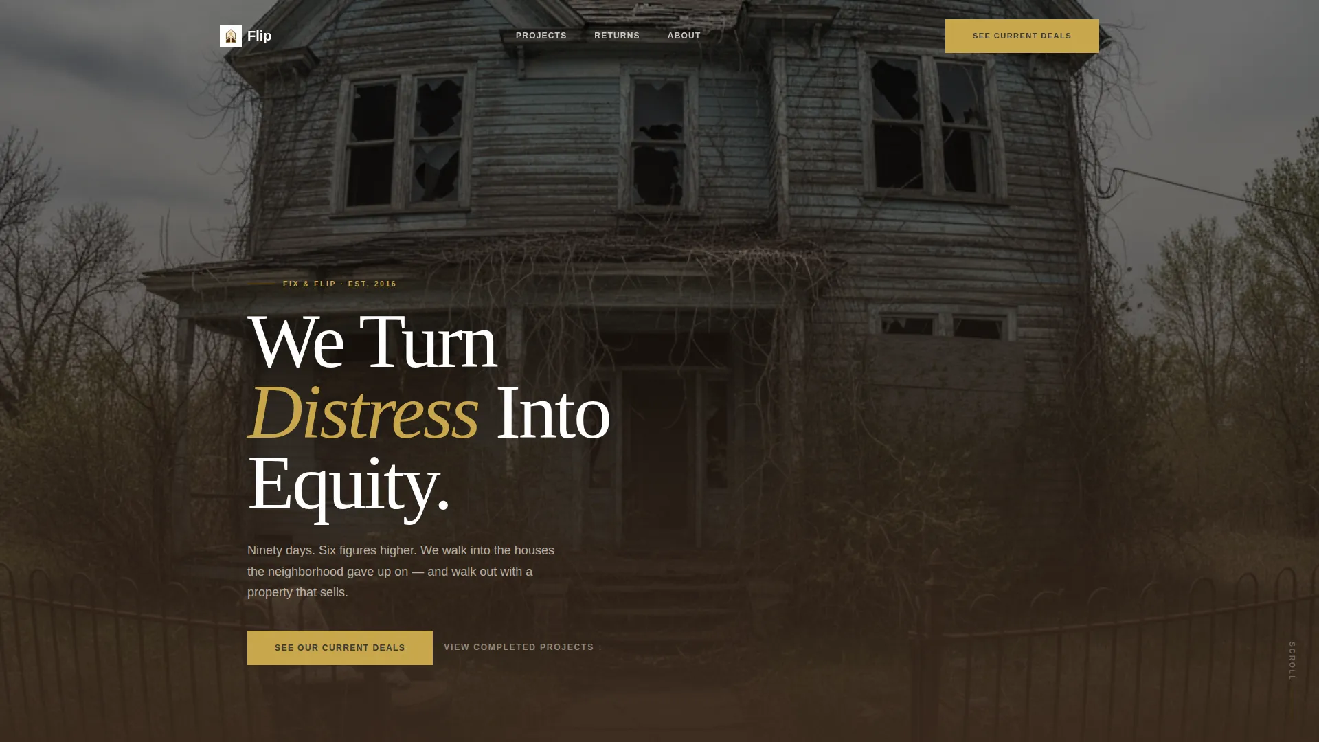 Fix and Flip Real Estate Investment Landing Page Template