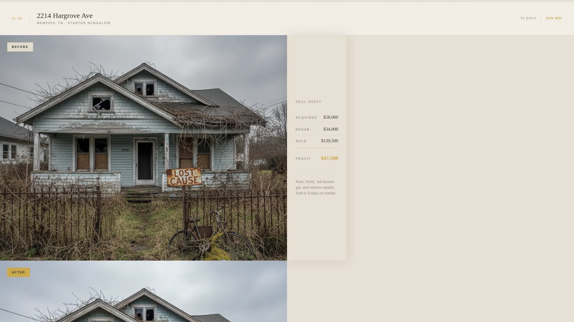 Fix and Flip Real Estate Investment Landing Page Template