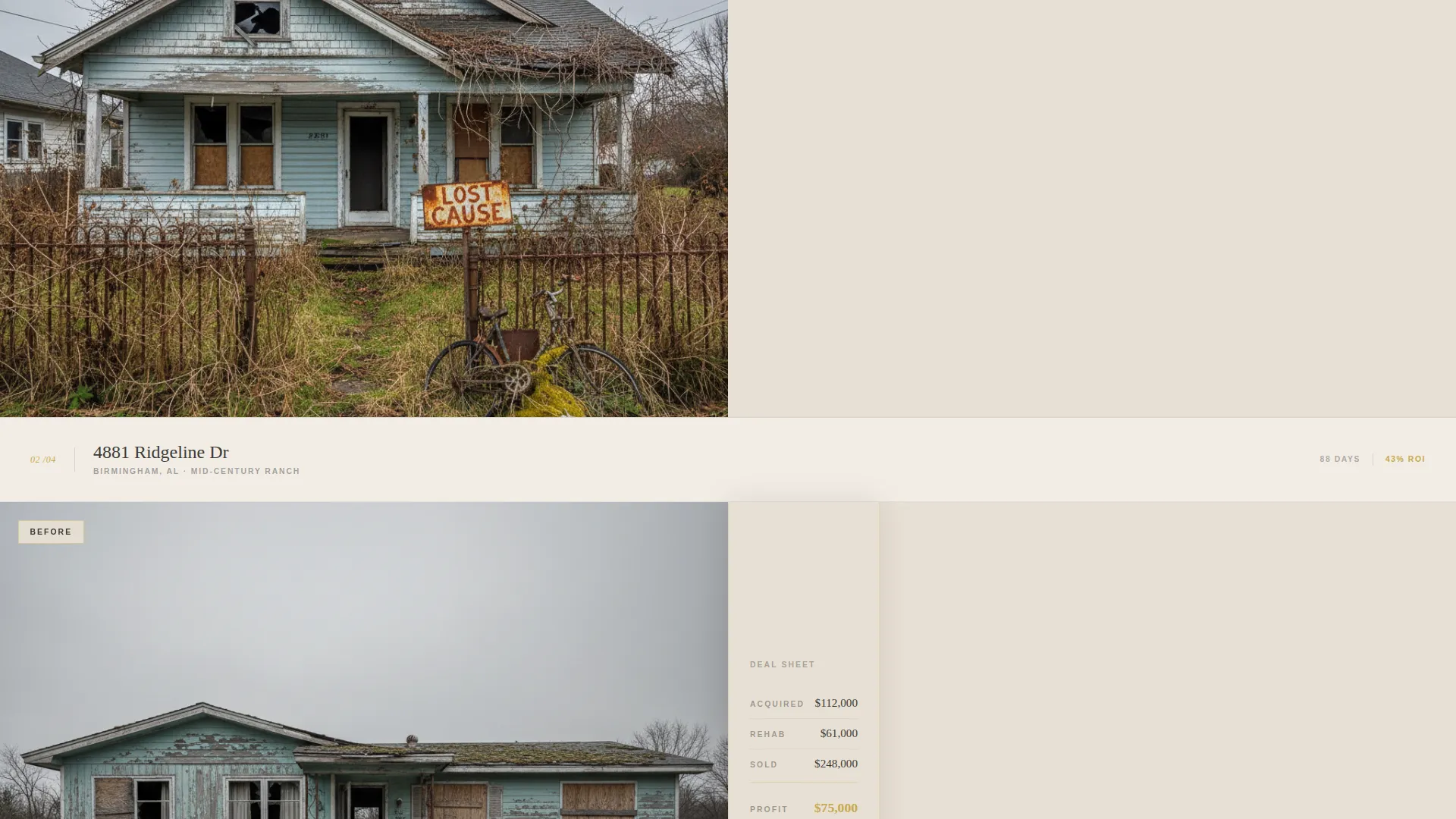 Fix and Flip Real Estate Investment Landing Page Template