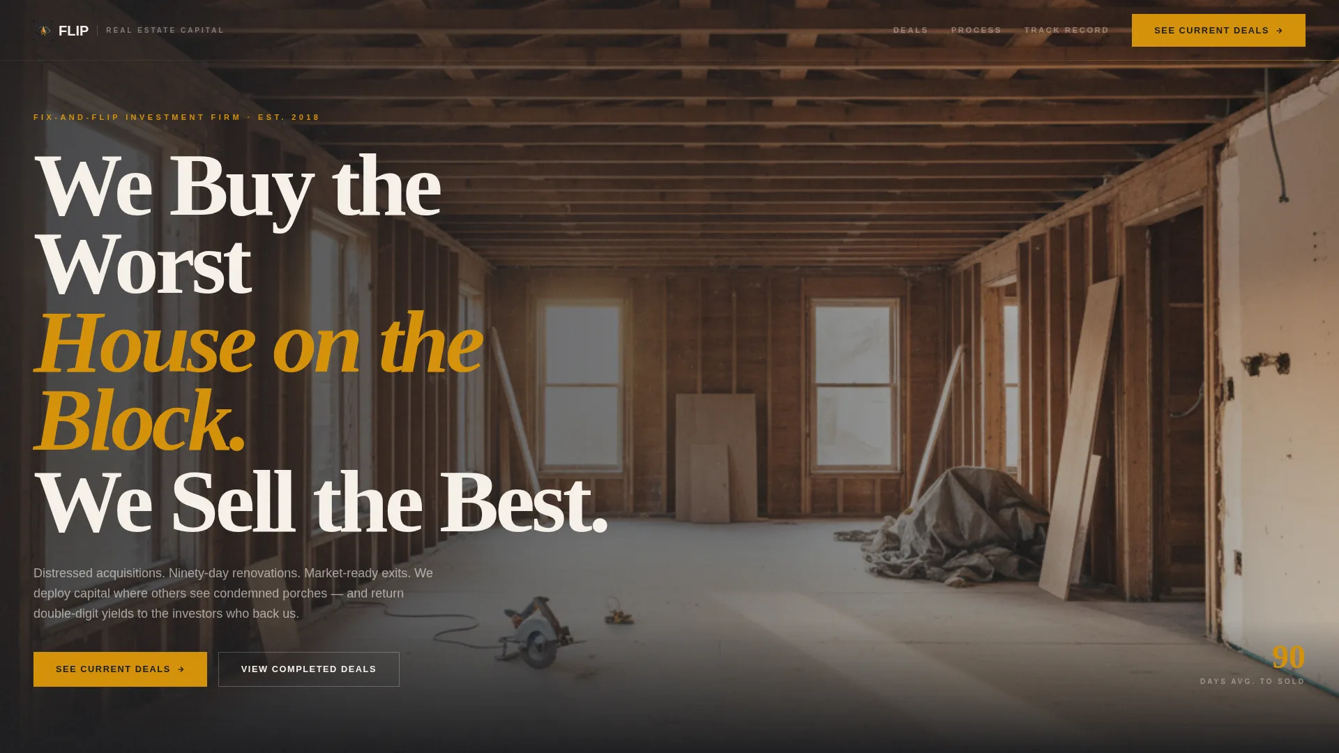 Fix-and-Flip Investment Firm Landing Page Template