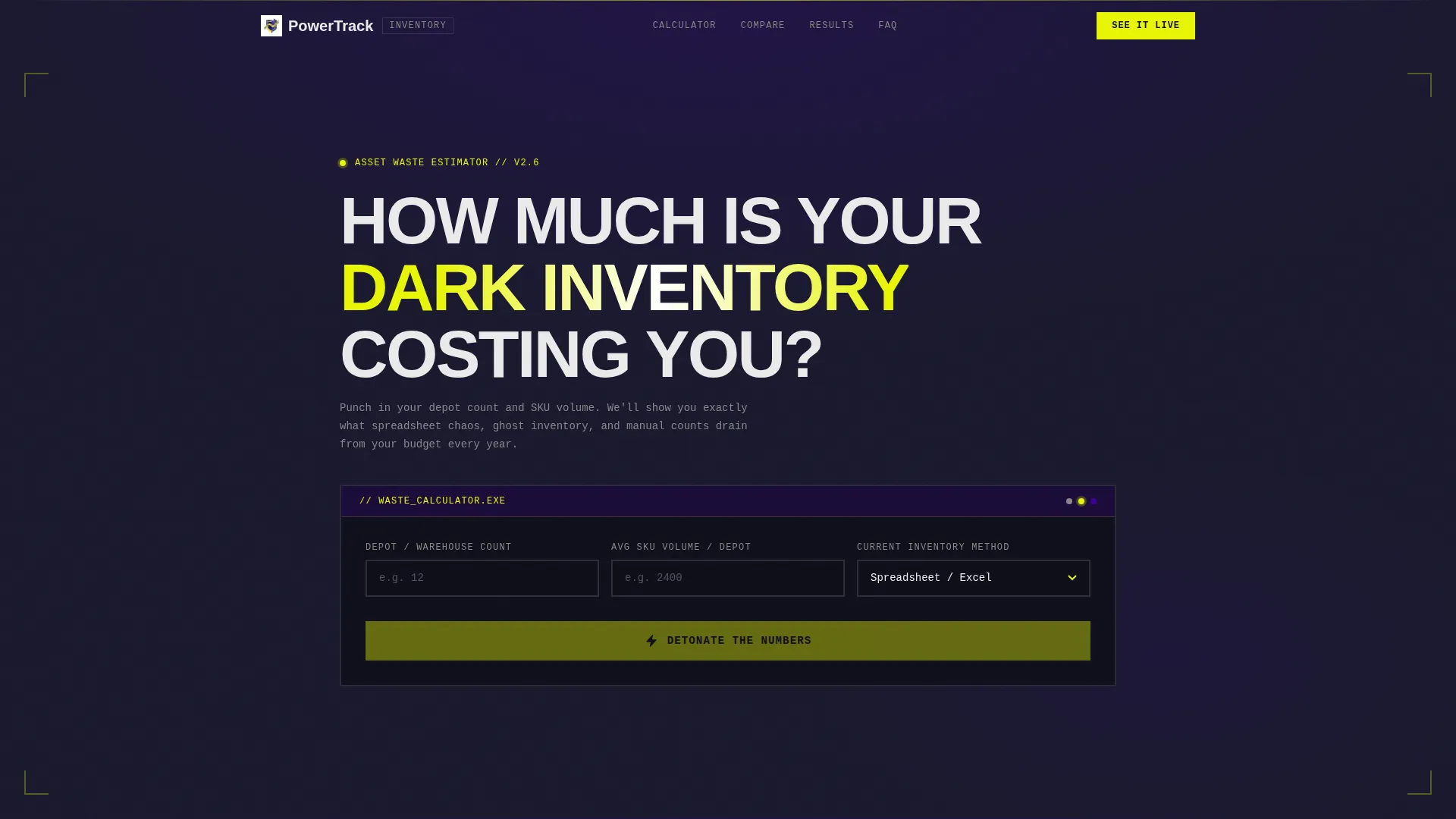 Bold Brutalist Energy Inventory Landing Page Template