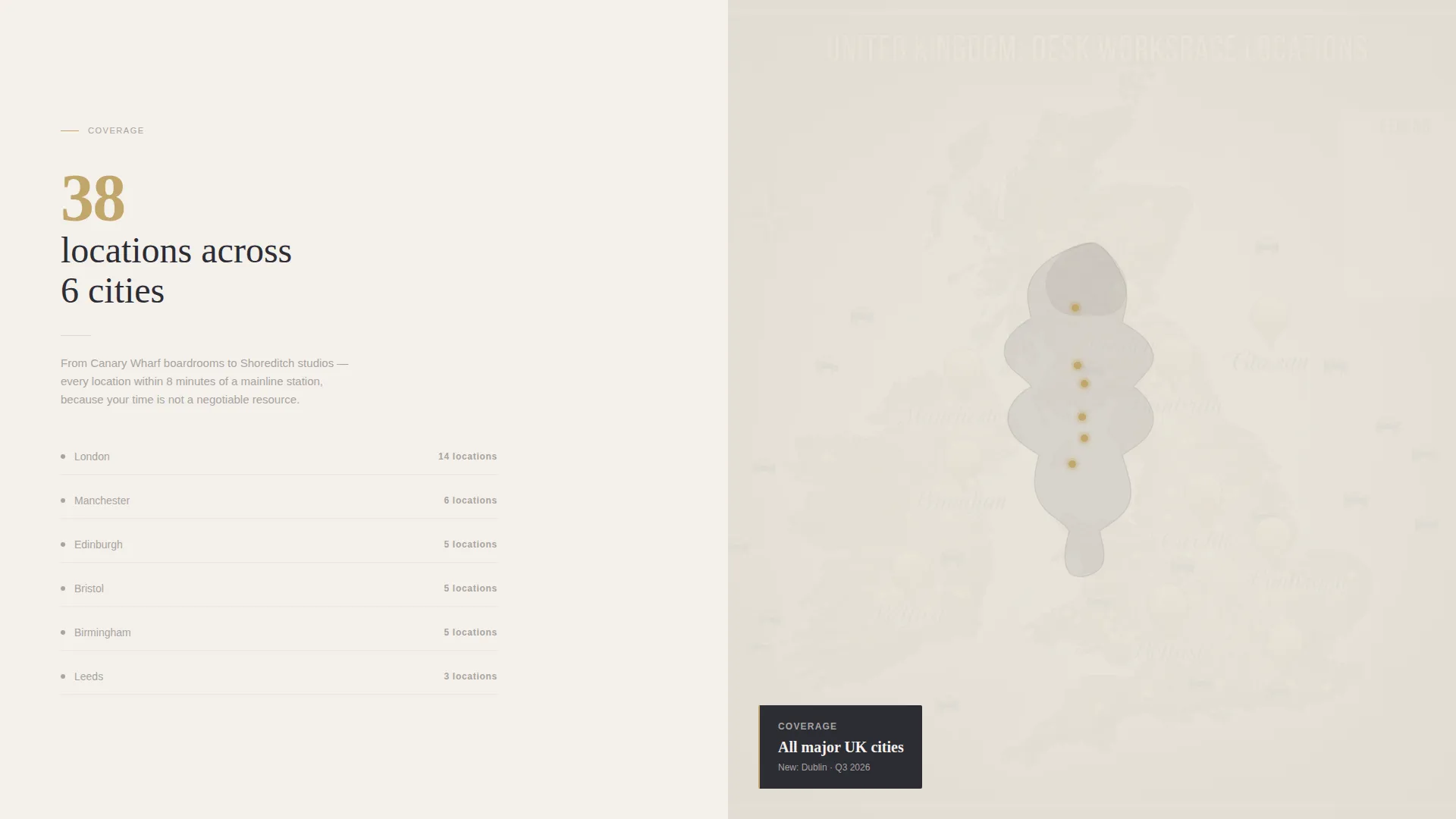 Premium Coworking Hot Desk Landing Page Template