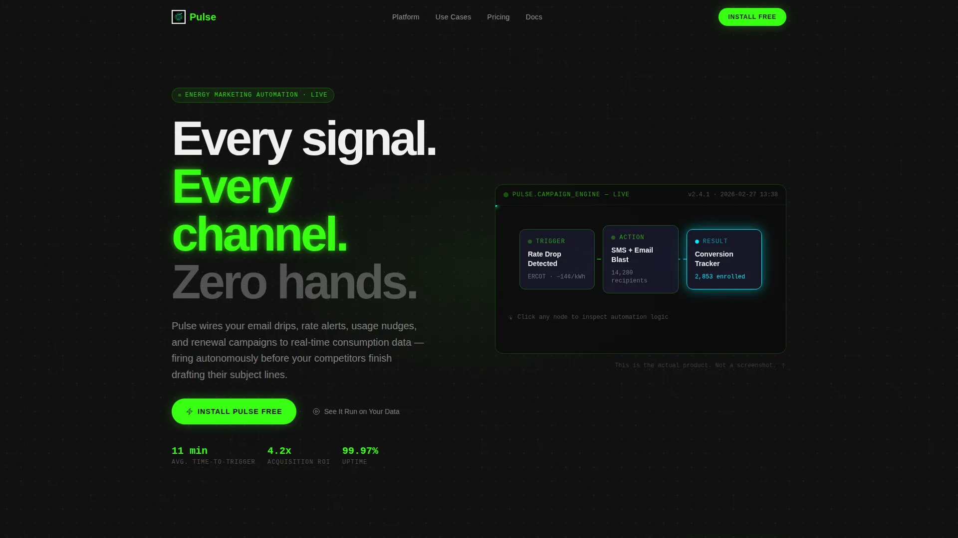 Energy Marketing Automation Landing Page Template