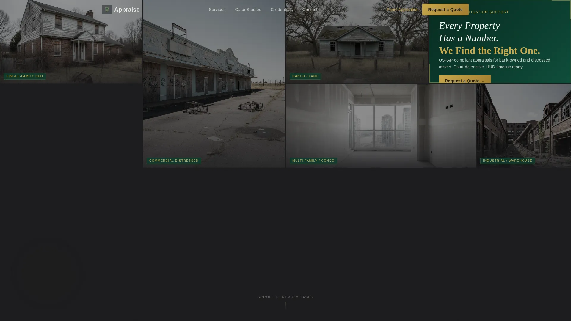 Foreclosure & REO Appraisal Landing Page Template