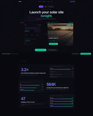 Energy Website Builder Landing Page Template