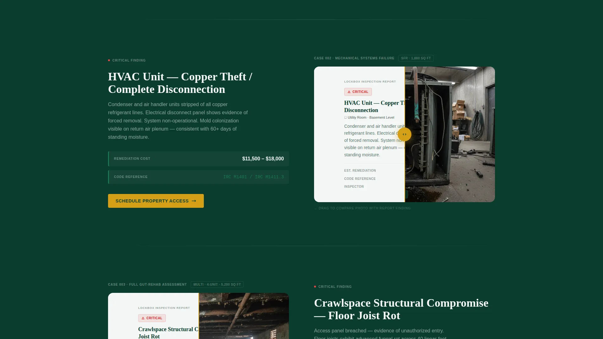 REO Inspection Landing Page Template for Asset Managers