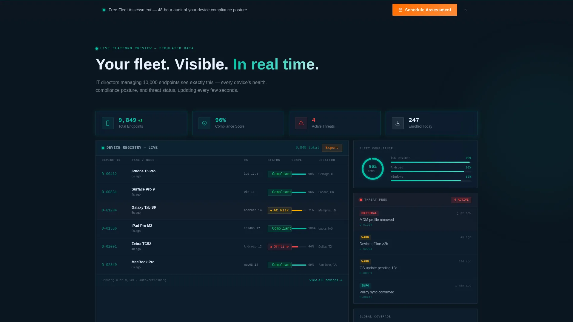 Enterprise Mobility Management Landing Page Template