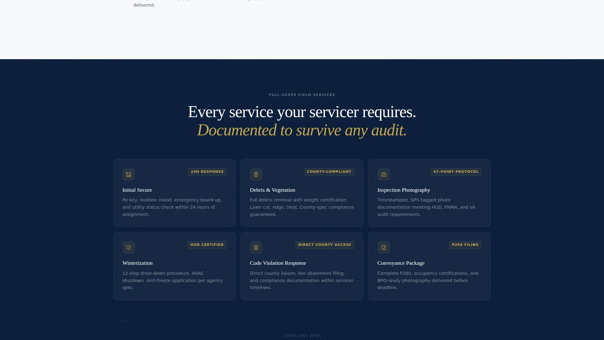 REO Property Preservation Landing Page Template