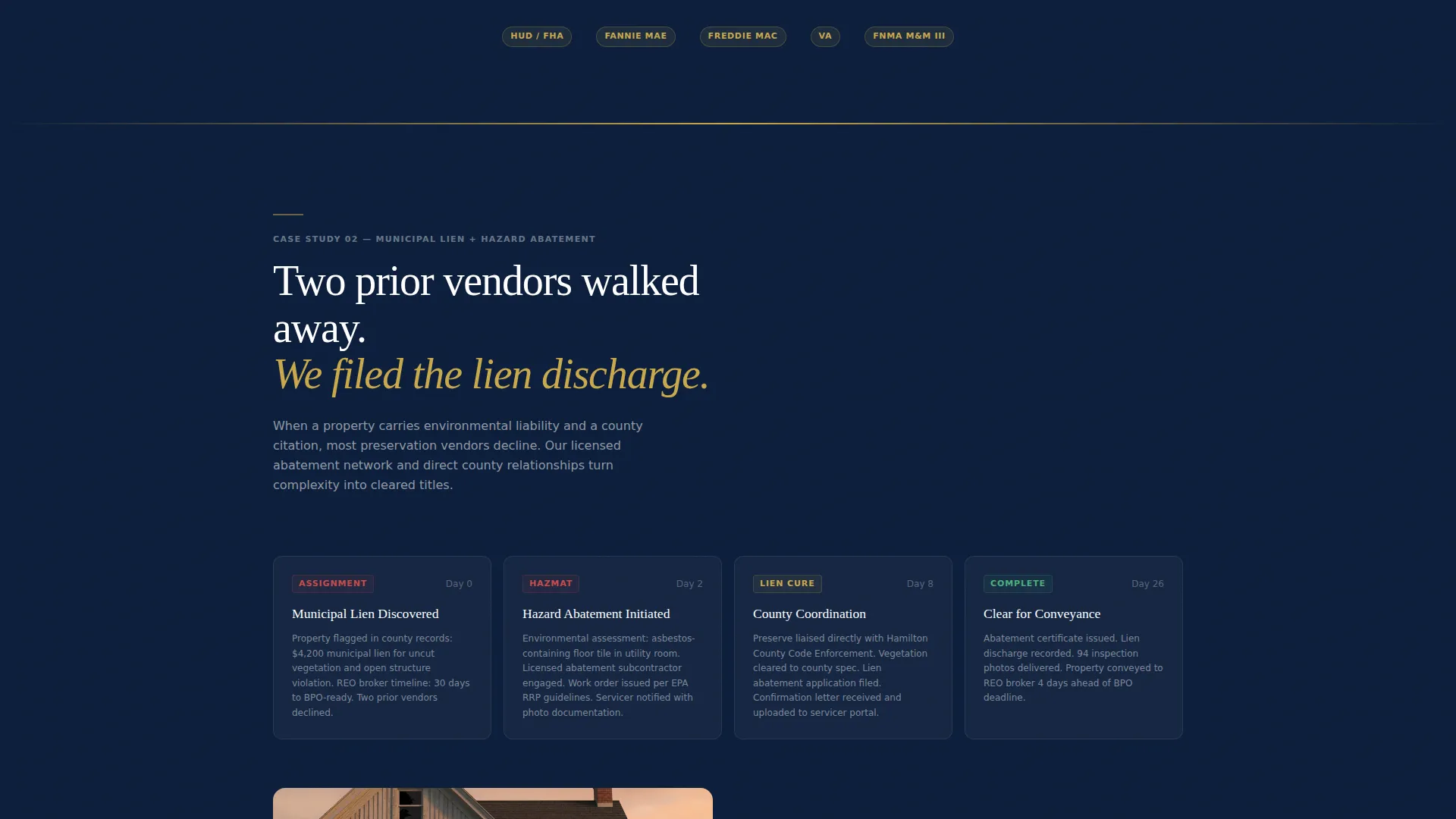 REO Property Preservation Landing Page Template
